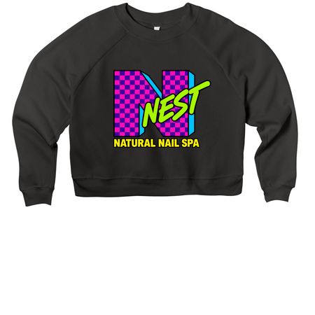NTV Nest Shirts, a Dark Grey Women's Premium Cropped Raglan Sweatshirt
