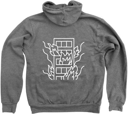Emerald City On Fire&nbsp;, a Deep Heather Zip Up Hoodie (back-view)