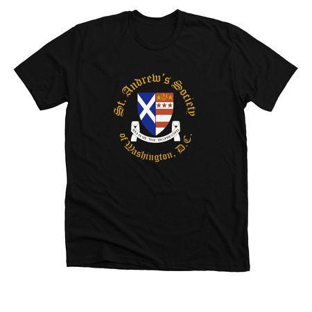 Saint Andrew's Society - Full Logo, a Solid Black Blend Premium Unisex Tee