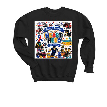Team Paisley 2026, a Black Youth Crewneck Sweatshirt