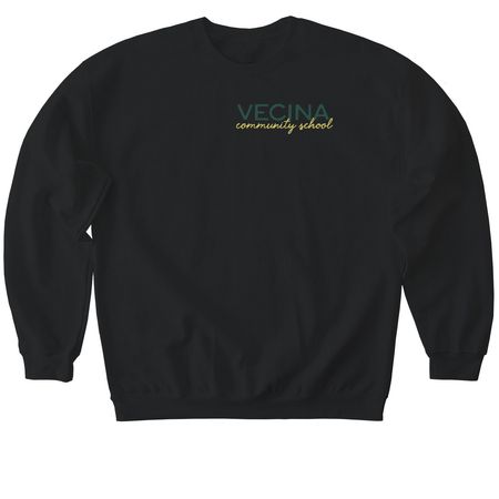 Vecina Community School, a Black Softstyle Crewneck Sweatshirt