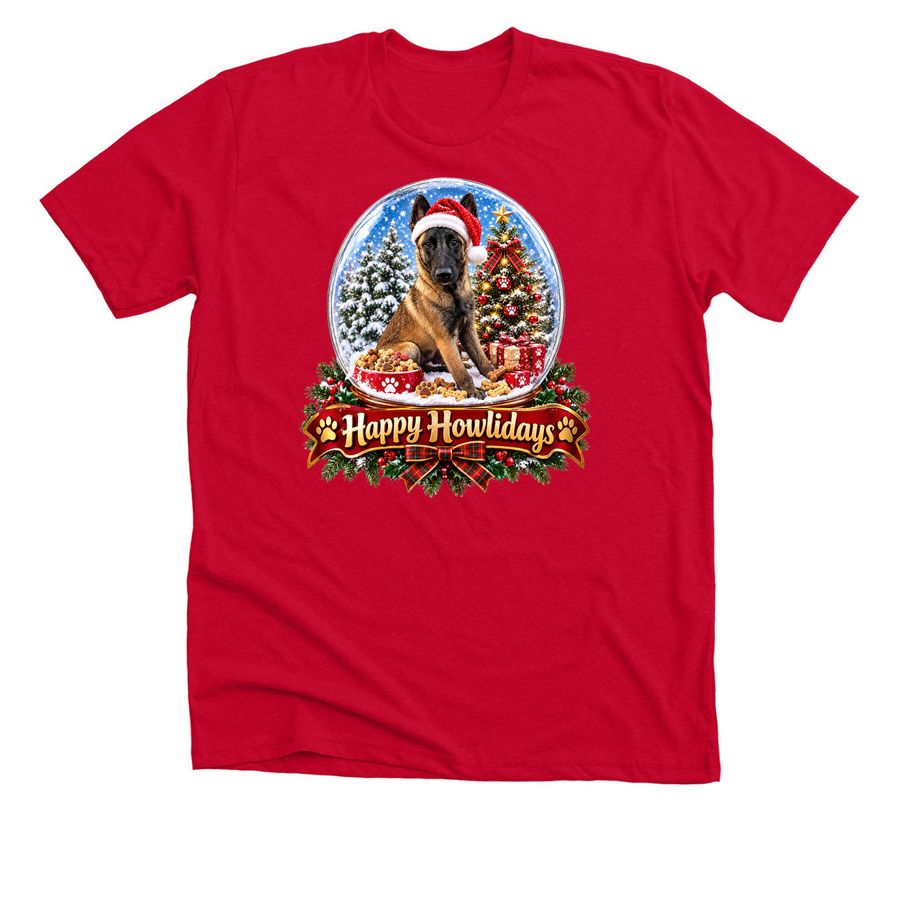 Happy Howlidays, a Solid Red Blend Premium Unisex Tee