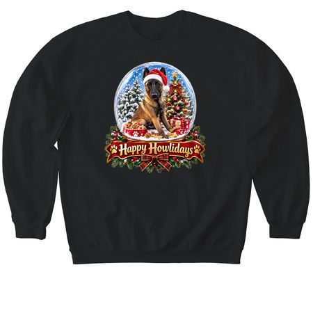 Happy Howlidays, a Black Softstyle Crewneck Sweatshirt