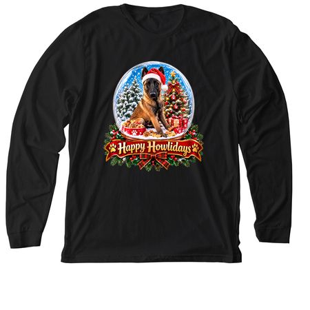 Happy Howlidays, a Solid Black Blend Premium Long Sleeve Tee