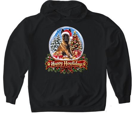 Happy Howlidays, a Black Gildan Softstyle Pullover Hoodie