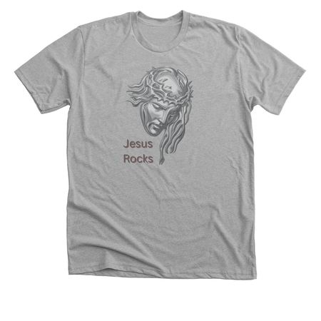 Jesus Rocks&nbsp;, a Athletic Heather Premium Unisex Tee