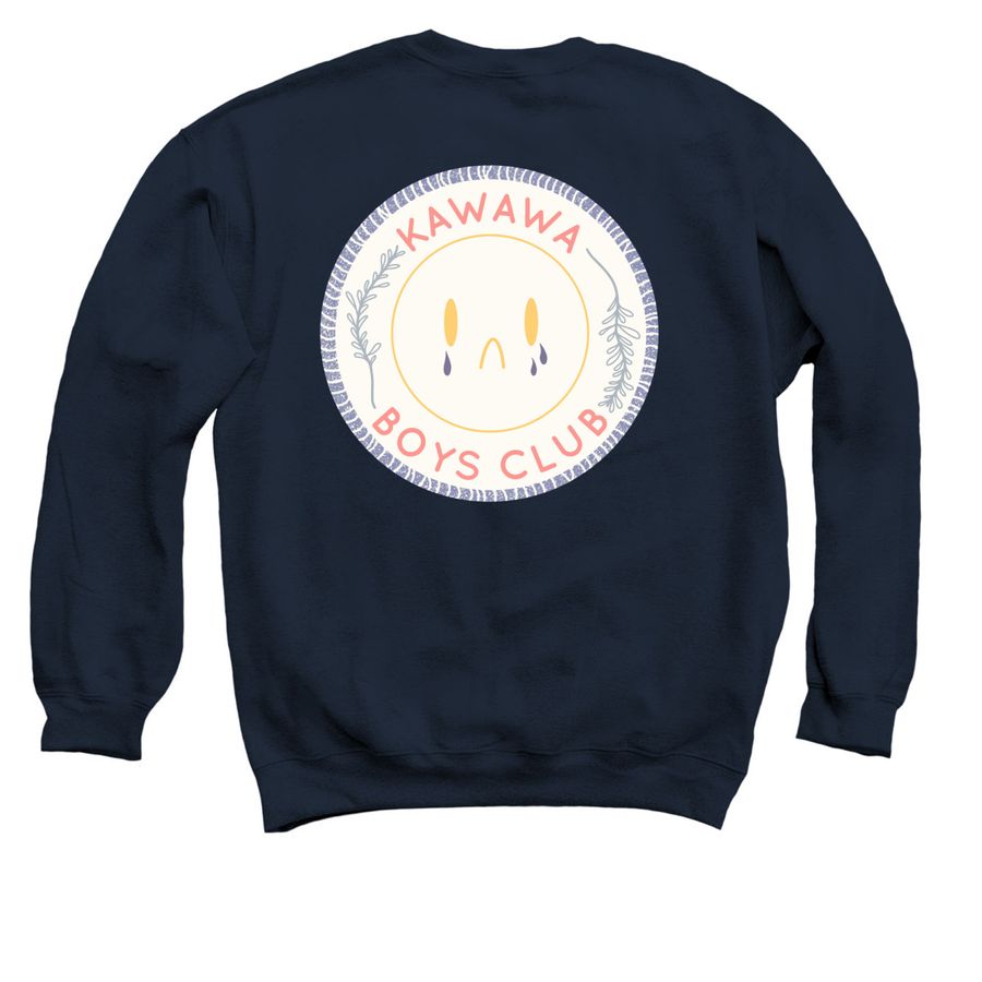 Kawawa Boys Club, a Navy Crewneck Sweatshirt (back-view)