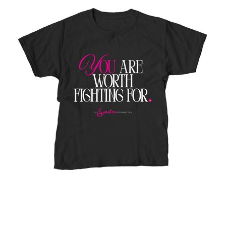 You are worth fighting for (black), a Black Youth Unisex Tee