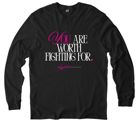 You are worth fighting for (black), a Deep Black Allmade Organic Cotton Long Sleeve Tee