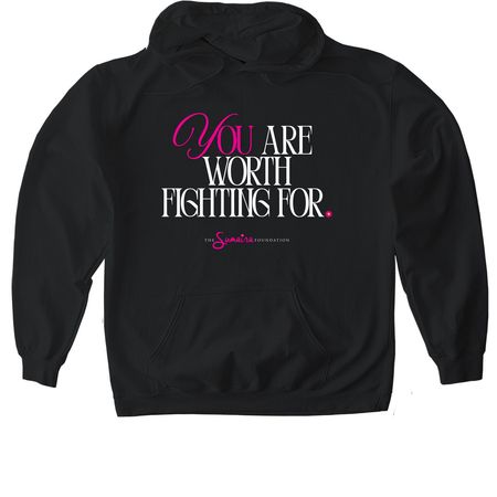 You are worth fighting for (black), a Black Gildan Softstyle Pullover Hoodie