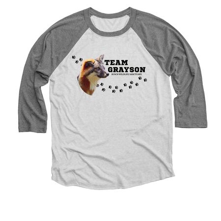 Team Grayson, a Premium Heather and Heather White 3/4 Sleeve Baseball Tee