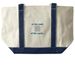 to the ends of the earth... tote bag, a Natural/Navy Large Two-Tone Canvas Tote Bag