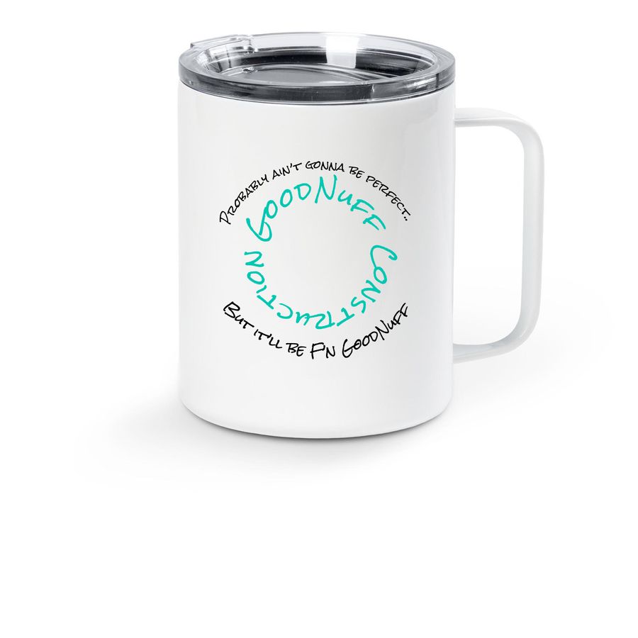 GoodNuff Stainless Mug, a White Stainless Steel Travel Mug