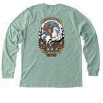 Skunk Ape Night Run, a Heather Dusty Blue Premium Long Sleeve Tee (back-view)