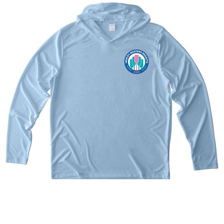 SRN Henley Masters Regatta Performance Wear&nbsp;, a Light Blue UV Performance Long Sleeve Hoodie