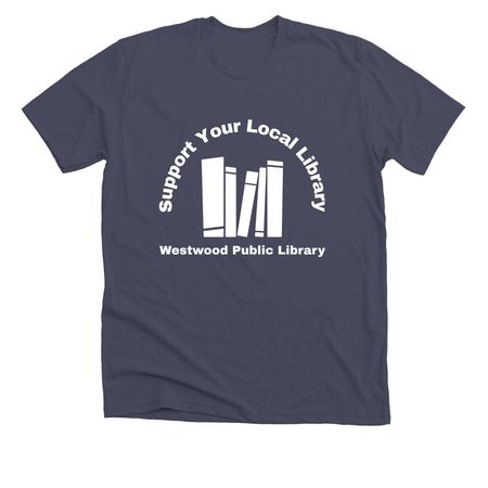 Support Your Local Library, a Heather Midnight Navy Premium Unisex Tee