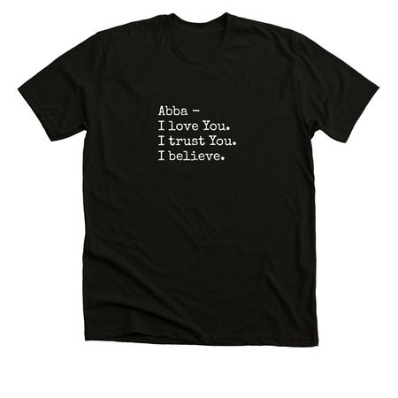 The Prayer - White Ink, a Solid Black Blend Premium Unisex Tee