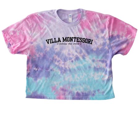 Villa Classic- Youth & Adult, a Cotton Candy Women's Tie Dye Cropped Tee
