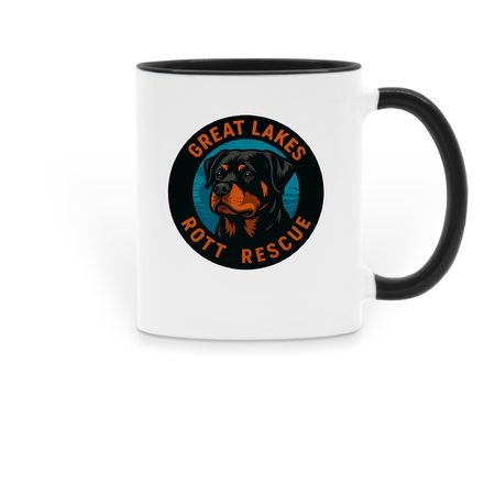 Round Logo Coffee Mugs, a Black Two-Tone Ceramic Mug