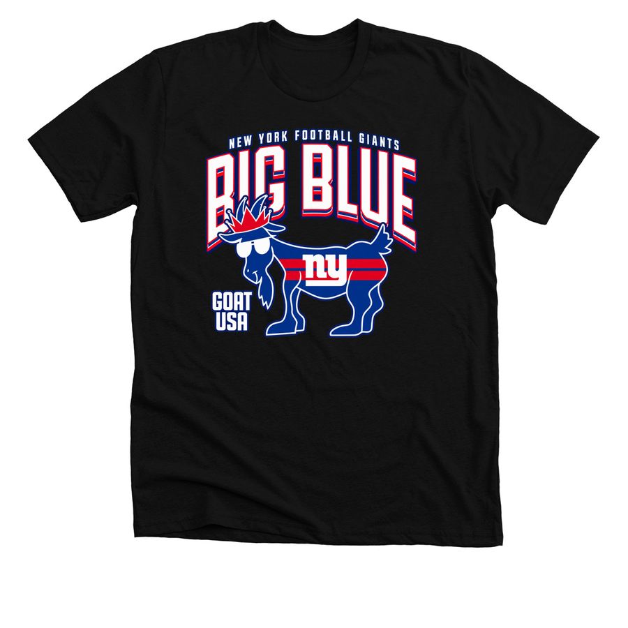 Giants 2026 T-Shirt New York Big Blue Goat US, a Solid Black Blend Premium Unisex Tee