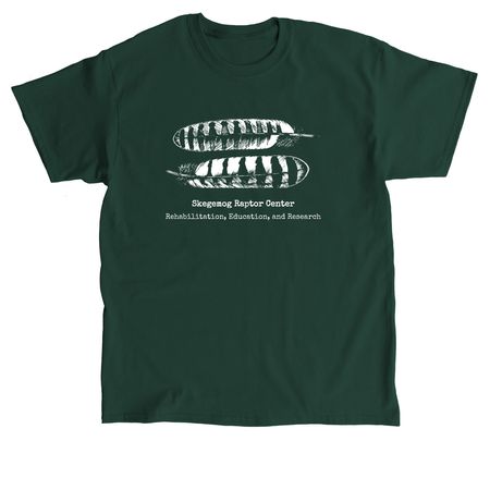Skegemog Raptor Center feather logo, a Forest Green Classic Unisex Tee