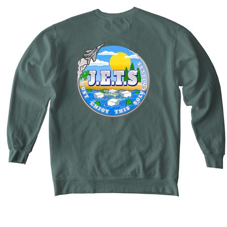 Just Enjoy This Sweatshirt, a Blue Spruce Comfort Colors Crewneck Sweatshirt (back-view)