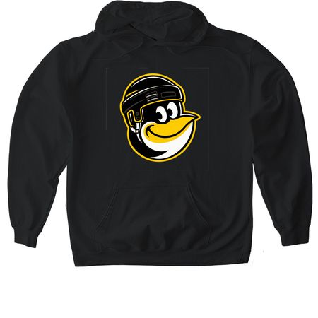 Happy Penguin, a Black Gildan Softstyle Pullover Hoodie