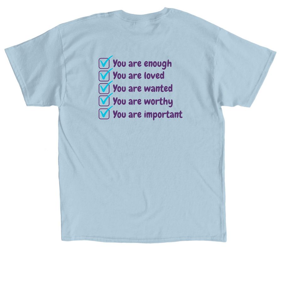 IUSON Red Scrub Walkers, a Light Blue Classic Unisex Tee (back-view)