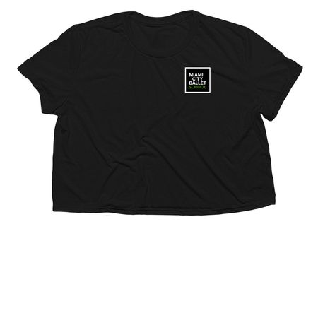 2026 Summer Intensive Shirts (White Logo), a Black Women?s Flowy Cropped Tee