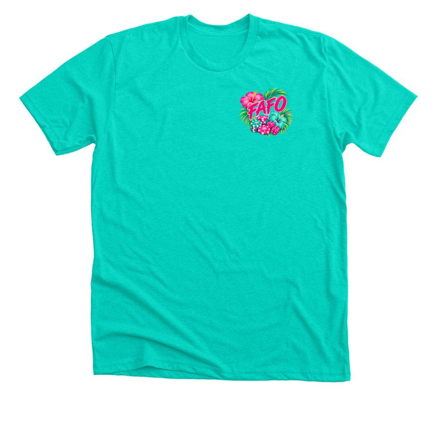 Paradise 11.20.26, a Heather Sea Green Premium Unisex Tee