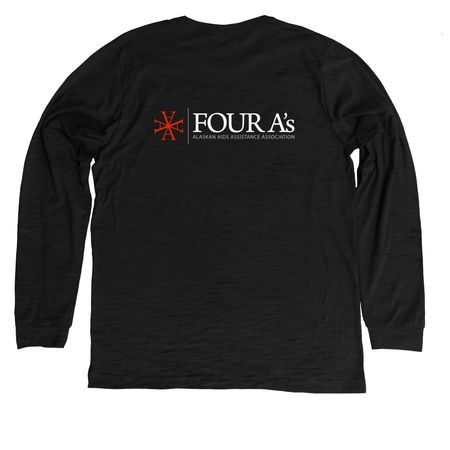 Harm Reduction is LOVE, a Solid Black Blend Premium Long Sleeve Tee (back-view)