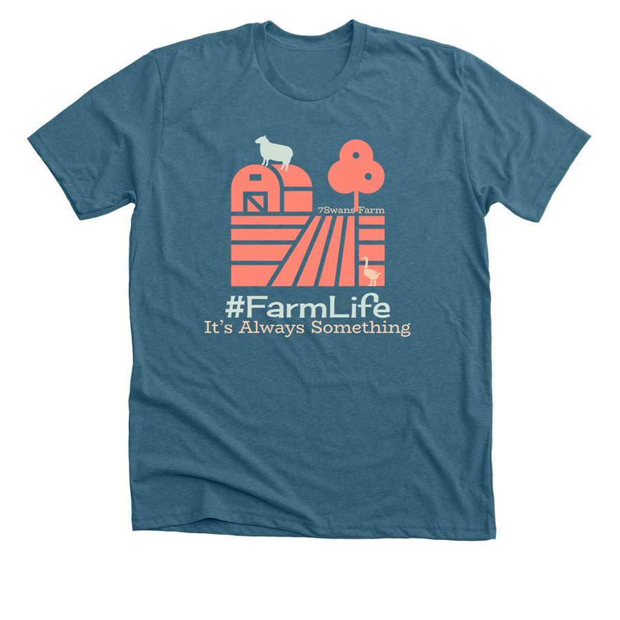 Farm Life 2, a Heather Deep Teal Premium Unisex Tee