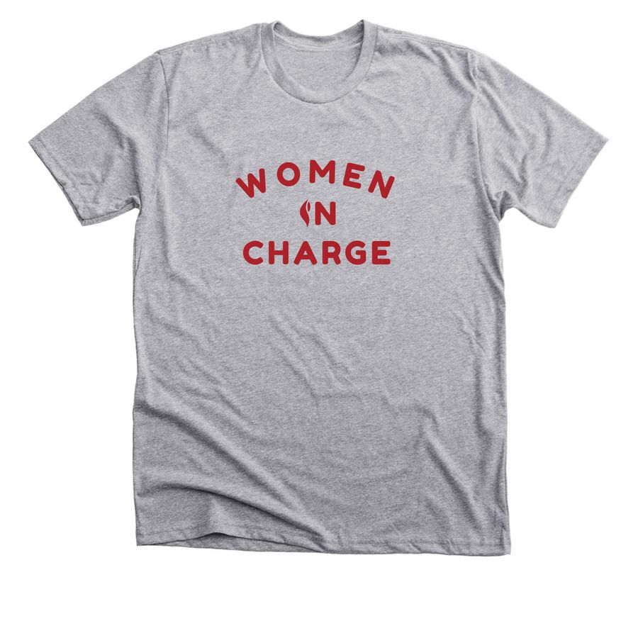 Women in Charge Classic Tee - Red, a Athletic Heather Premium Unisex Tee