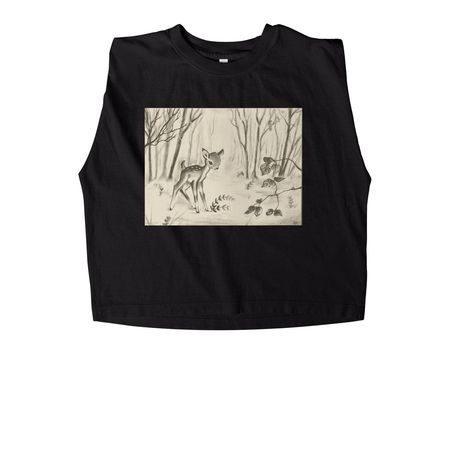 Fawn&nbsp;, a True Black Women's Heavyweight Garment Dye Muscle Tee