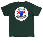 EXCUSE ME, a Forest Green Classic Unisex Tee (back-view)