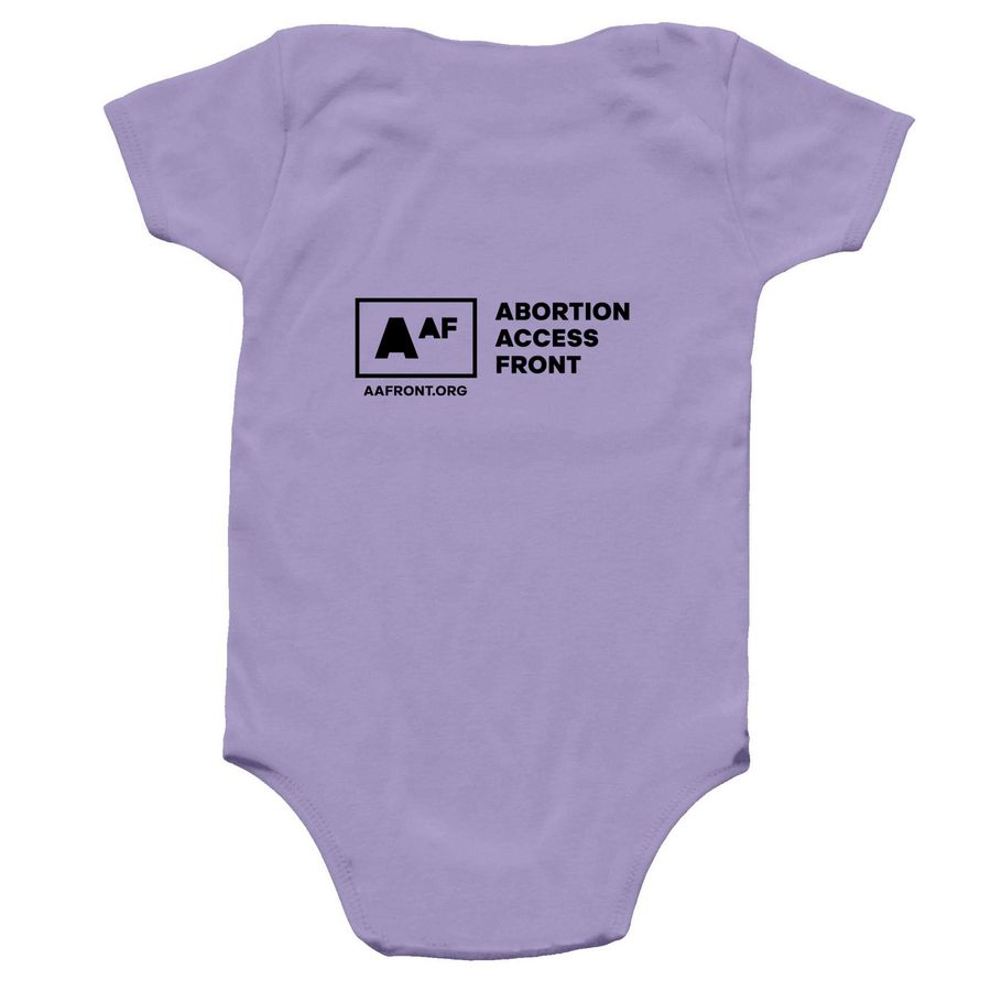 Pro-Baby Onesie, a Lavender Infant Onesie (back-view)