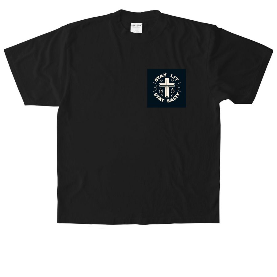 Stay Salty Stay Lit&nbsp;, a Black Heavyweight Garment Dye Tee