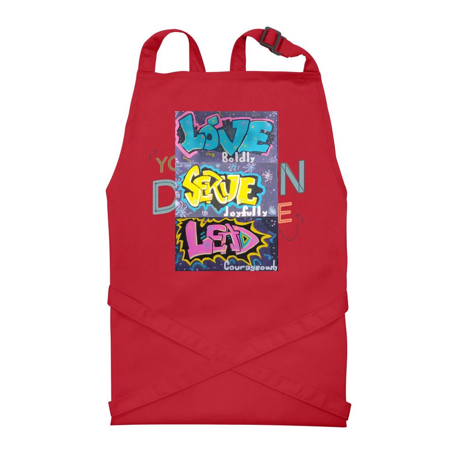 LSL, a Red Recycled Bib Apron