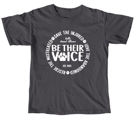 Be Their Voice, a Graphite Comfort Colors Unisex Tee