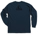 Bike the Blues, a Navy Classic Long Sleeve Tee (back-view)