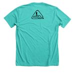 Bike the Blues, a Heather Sea Green Premium Unisex Tee (back-view)