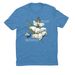 White Turtlehead - Light Font, a Azure Blue Allmade Eco Triblend Unisex Tee