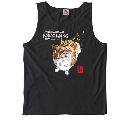 WANG WANG, a Black Comfort Colors Tank Top
