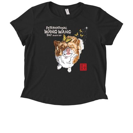 WANG WANG, a Deep Black Allmade Eco Triblend Women?s Scoop Neck Tee