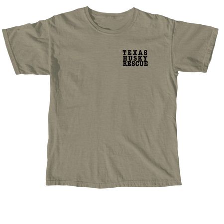TXHR - American Flag Husky, a Sandstone Comfort Colors Unisex Tee (back-view)