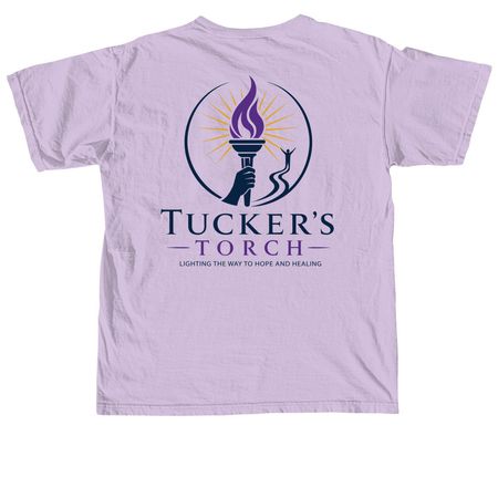 Tucker?s Torch, a Orchid Comfort Colors Unisex Tee (back-view)
