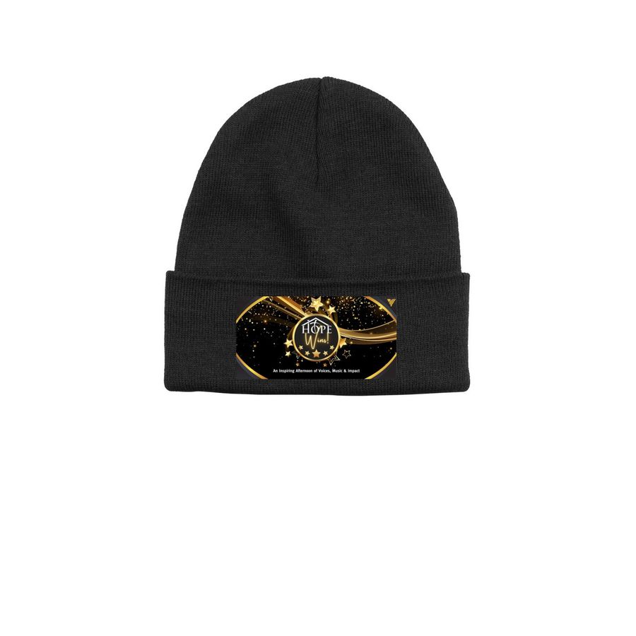 Hope Wins Beanie, a Black Printed Base Camp Beanie