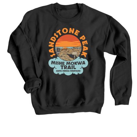 Sandstone Peak, a Black Crewneck Sweatshirt