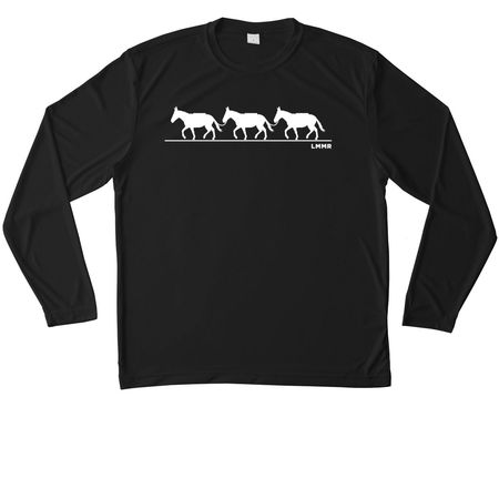 Packin' Mule Activewear, a Black Unisex Performance Long Sleeve Tee