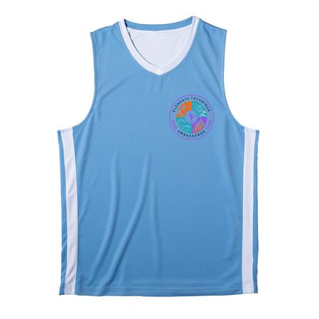 ETA Jackets & Jersey&nbsp;, a Carolina Blue/ White Reversible Basketball Jersey